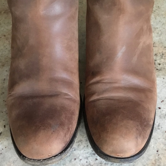 Vintage Salvatore Ferragamo Brown Distressed Leather Tall Riding Boots - Picture 5 of 16